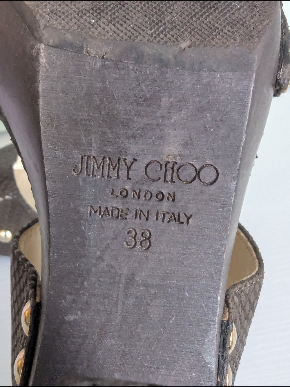 Jimmy Choo Ulrika wooden platform slides sandals - Picture 9 of 13
